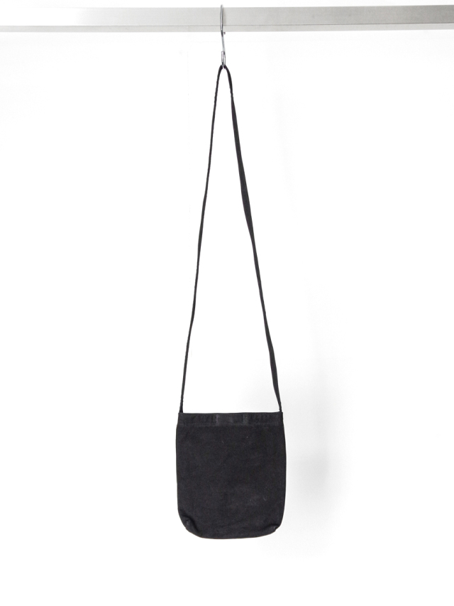 YOKO SAKAMOTO "LEATHER RESEARCHER BAG - SMALL" BLACK - ヌバック