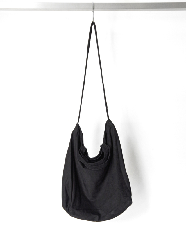 YOKO SAKAMOTO "LEATHER RESEARCHER BAG - LARGE" BLACK - ヌバック