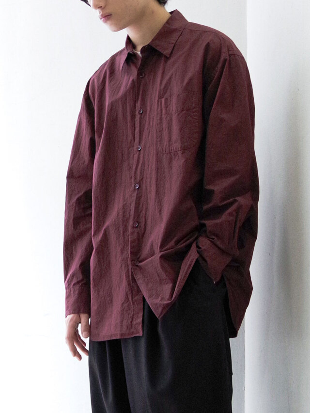 YOKO SAKAMOTO "REGULAR COLLAR SHIRT" - BURGUNDY
