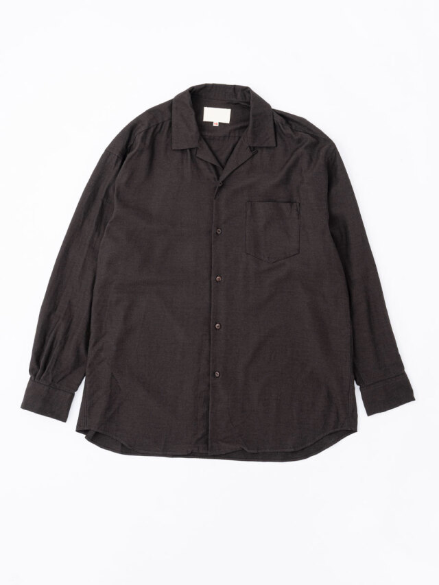 YOKO SAKAMOTO "OPEN COLLAR SHIRT" - BROWN