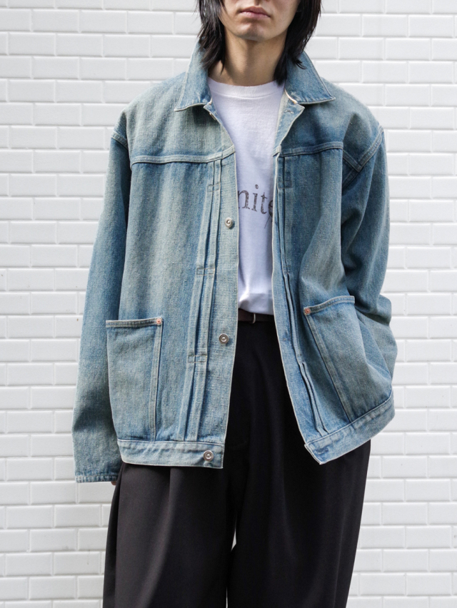 YOKO SAKAMOTO "PLEATS JACKET" - FADE INDIGO