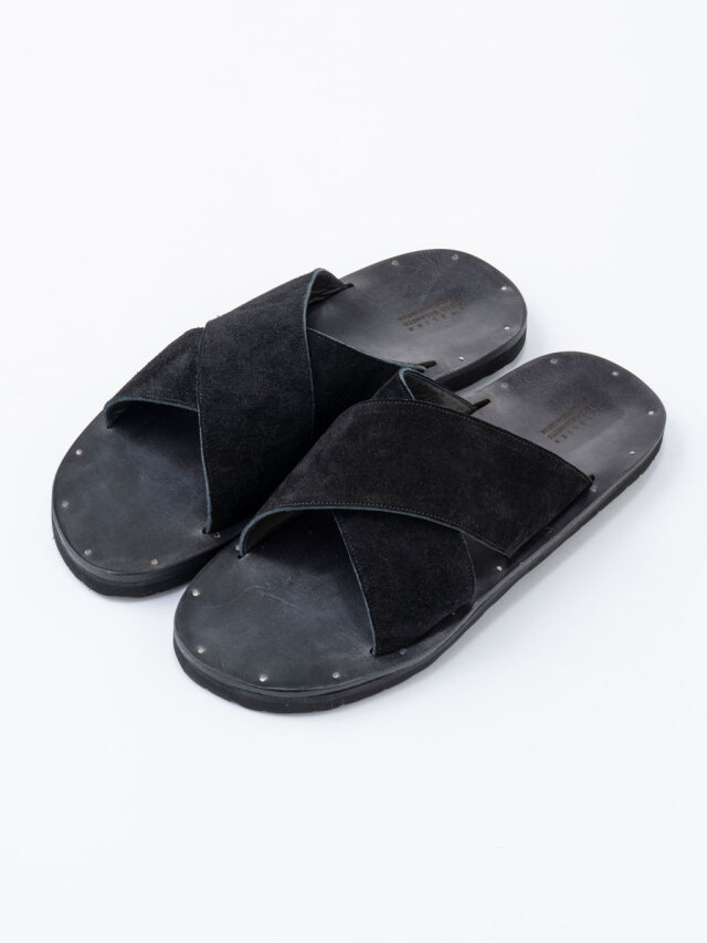 YOKO SAKAMOTO "FOOTBED SANDALS" - BLACK(SUEDE）