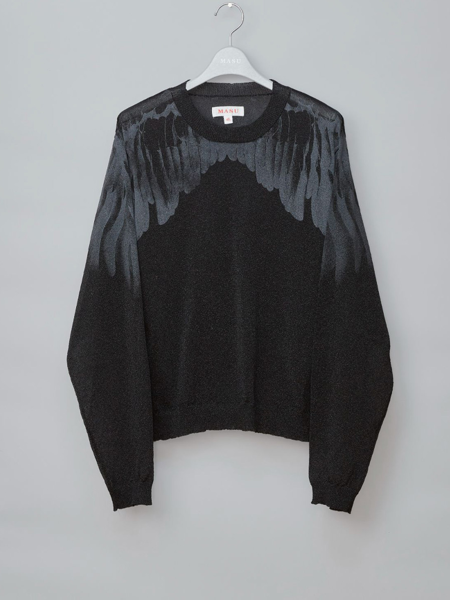 MASU "CLEAR ANGEL WING SWEATER" - CLEAR BLACK