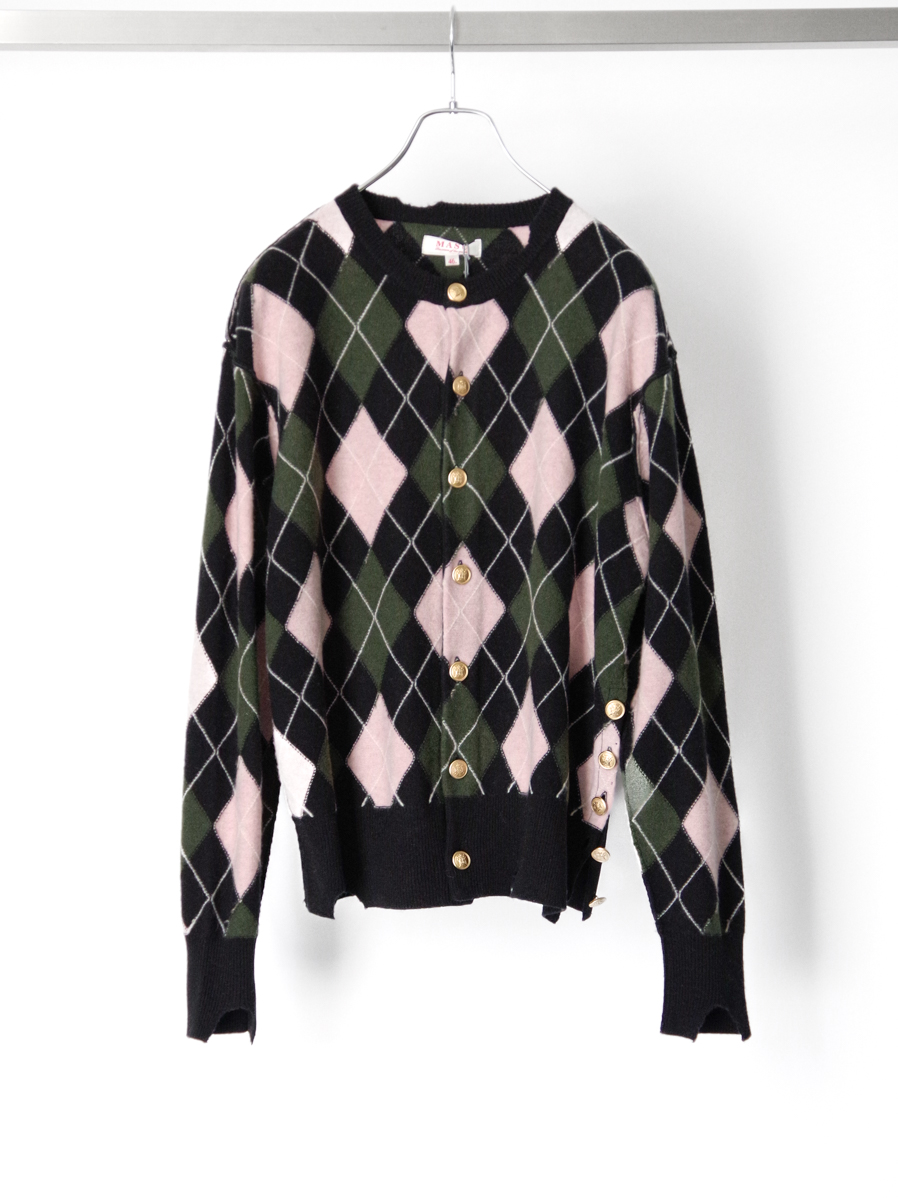 MASU "DIAMOND SCRAPED CARDIGAN" - PEACH