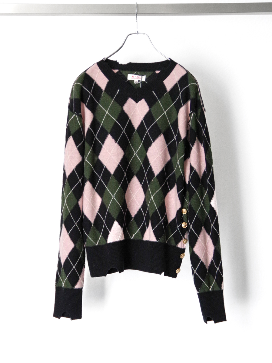 MASU "DIAMOND SCRAPED SWEATER" - PEACH