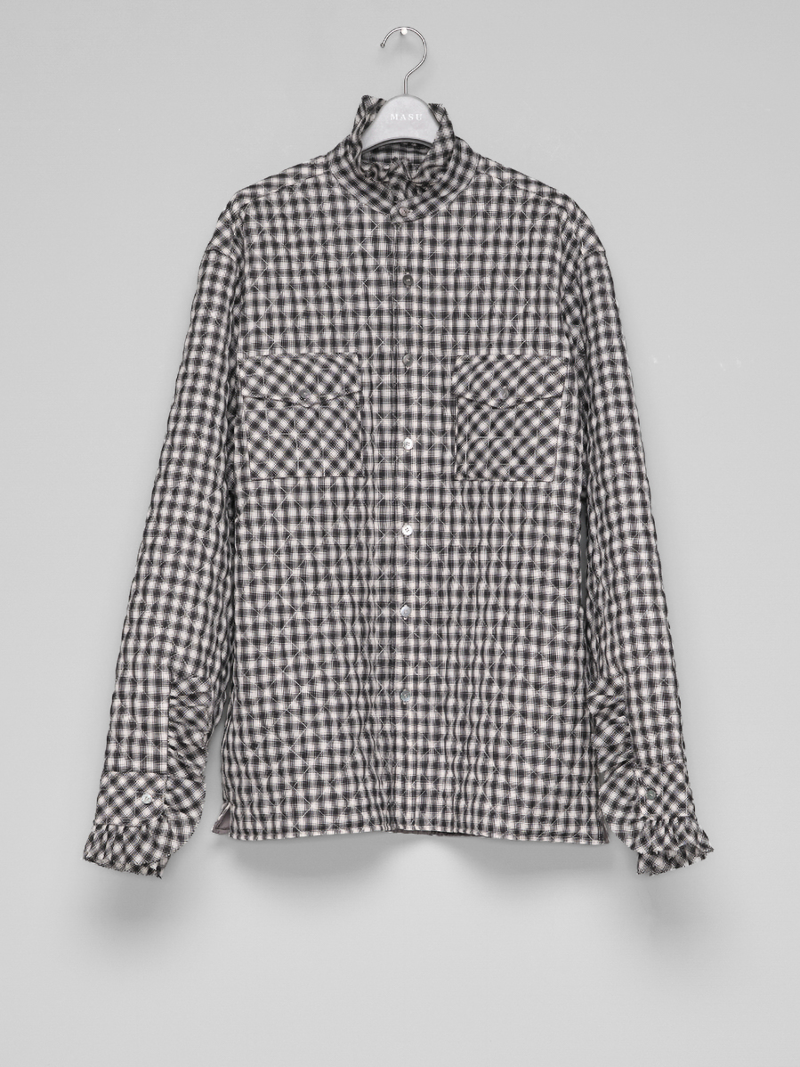 MASU "PRINCE PUFFER PLAID SHIRT" - BLACK