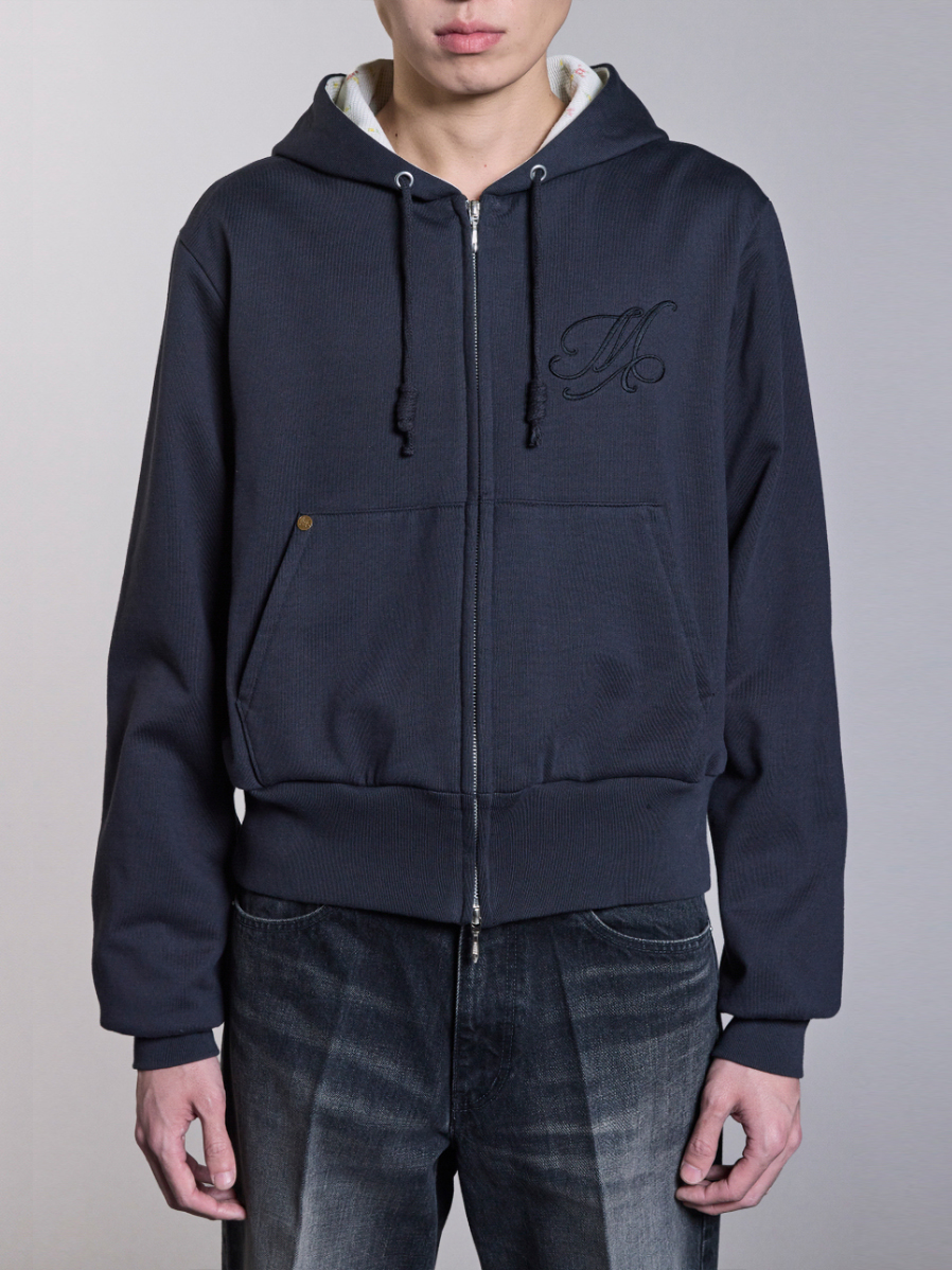 MASU "MB FLOWER ZIP-UP HOODIE" - BLACK