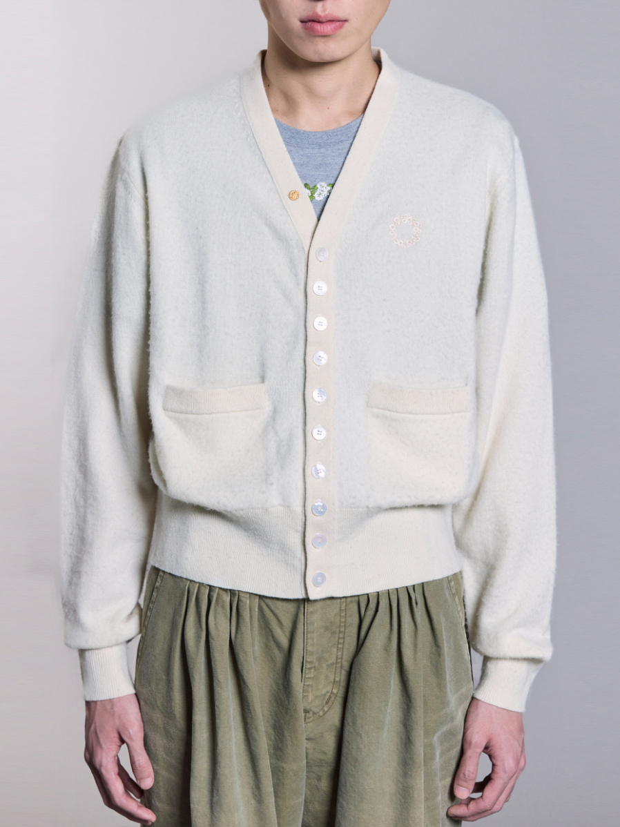 MASU "MB 10 BUTTON CARDIGAN" - MILK
