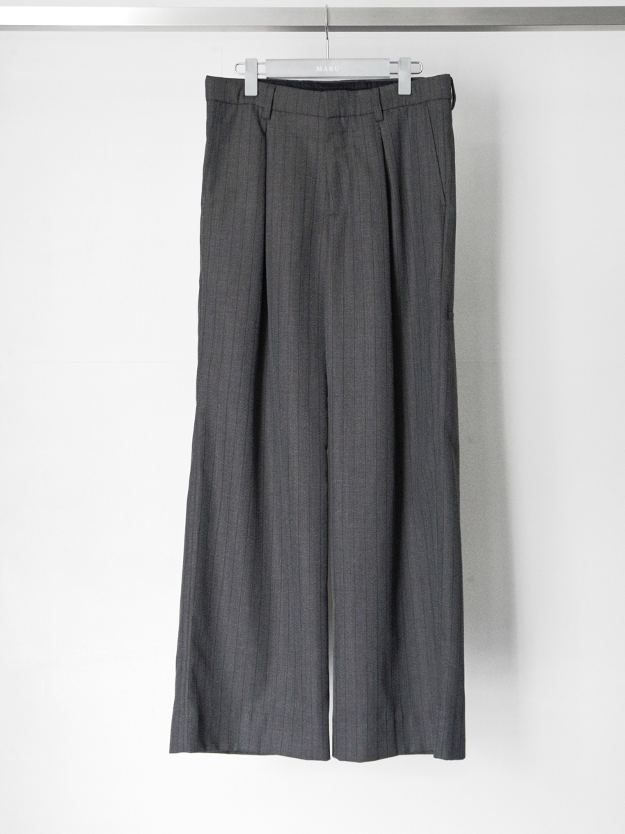 MASU "INVERTED PLEATS WIDE TROUSERS" - CHARCOAL BLACK