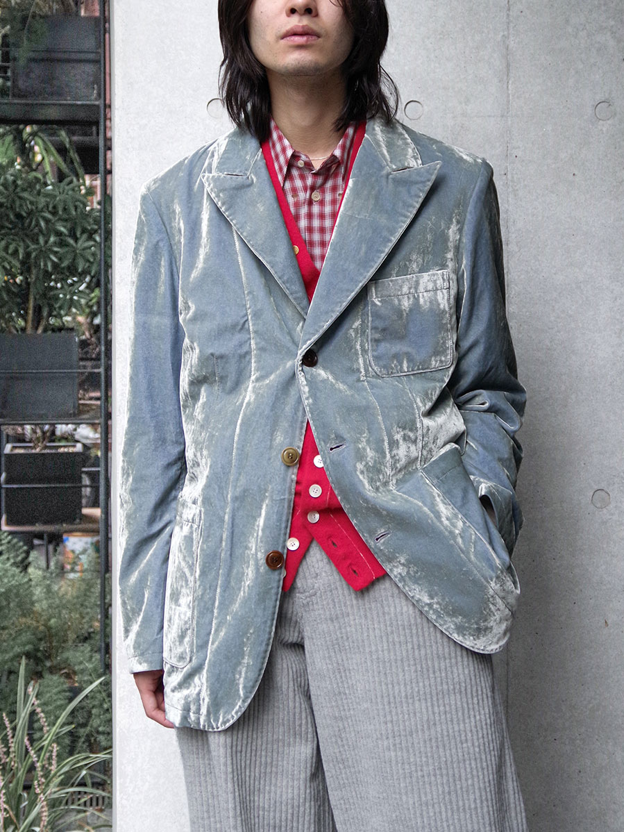 MASU "FARMER'S VELVET TAILORED JACKET" - DUSTY BLUE