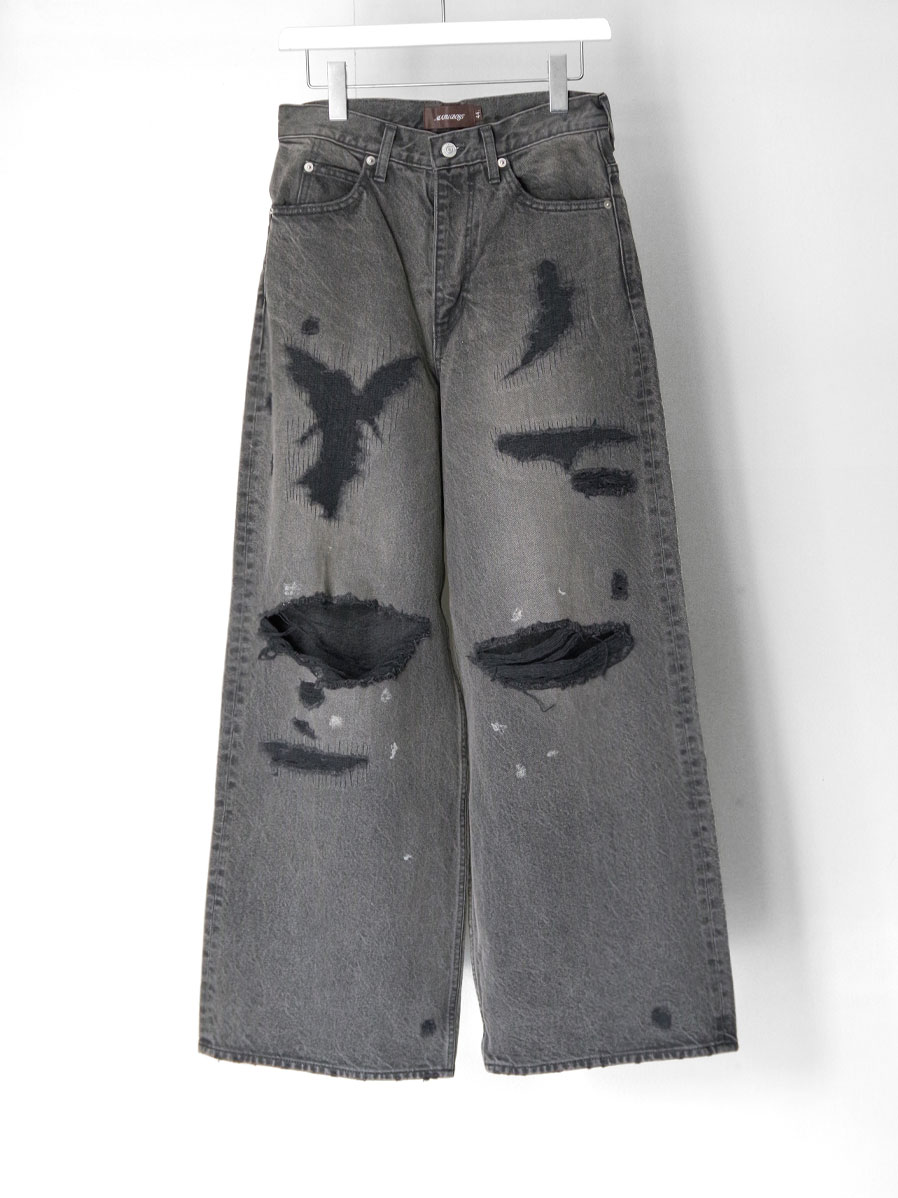 MASU "MB BAGGY JEANS ANGEL DAMAGE" - BLACK