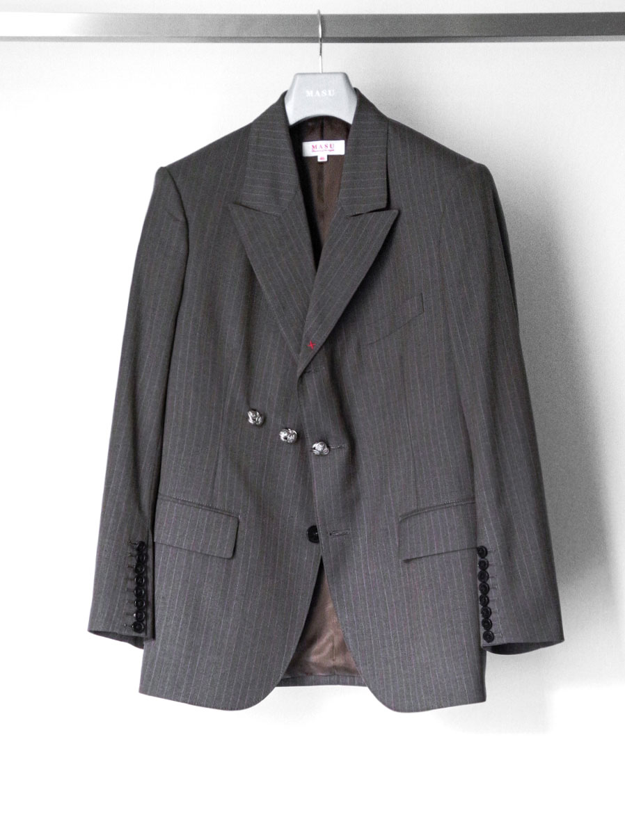 MASU "RED BAR TACK TAILORED JACKET" - STONE GRAY