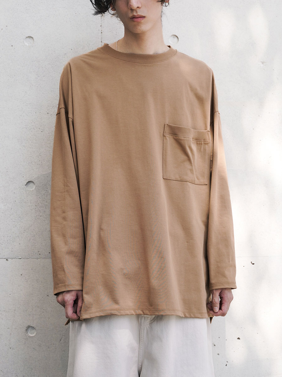 VOAAOV "Gauge Cotton Tenjiku L/S TEE" - BEIGE