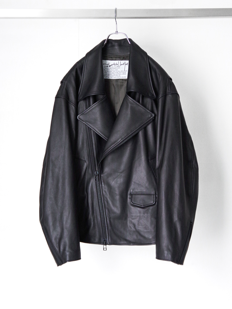 my beautiful landlet "CHROME FREE LAMB LEATHER RIDERS JACKET" - BLACK