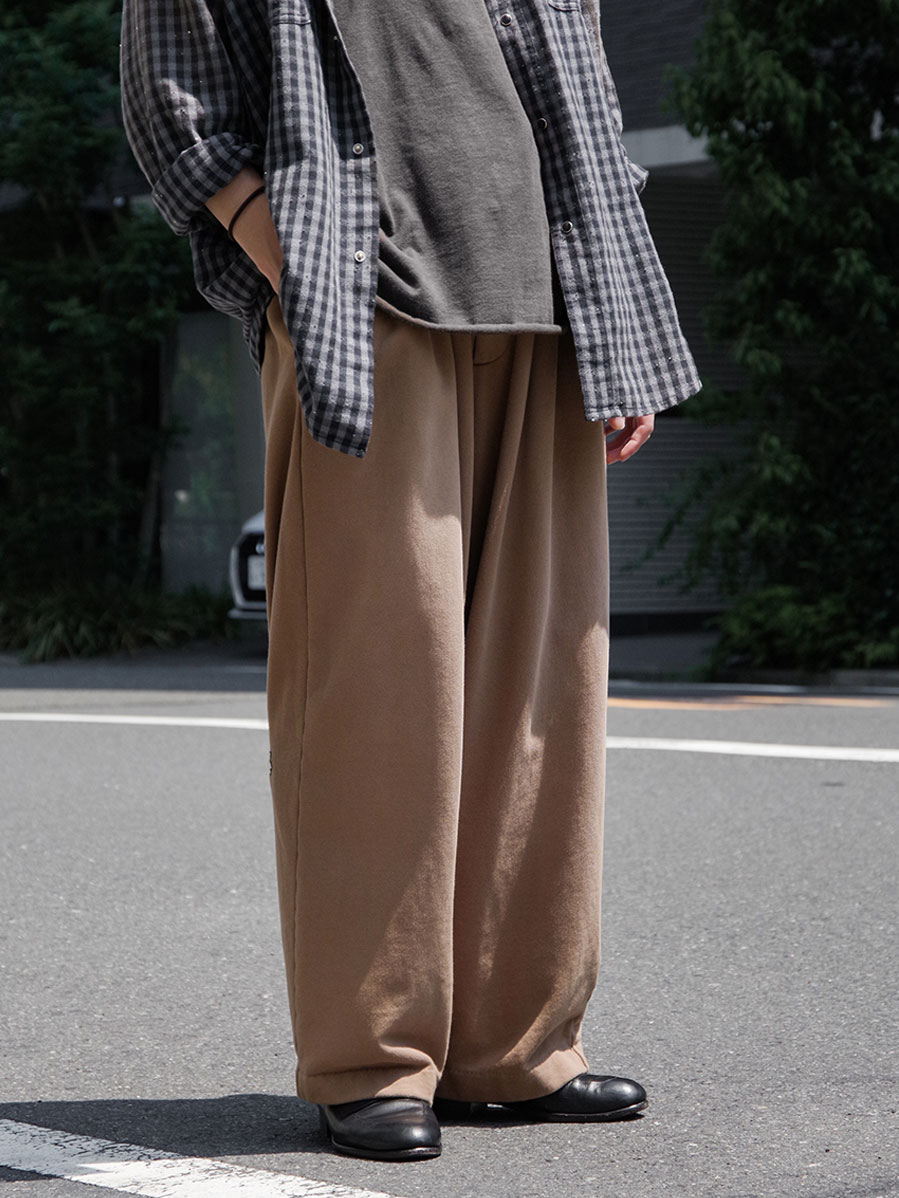 my beautiful landlet "DAMAGE SWEAT WIDE PANTS" - BROWN
