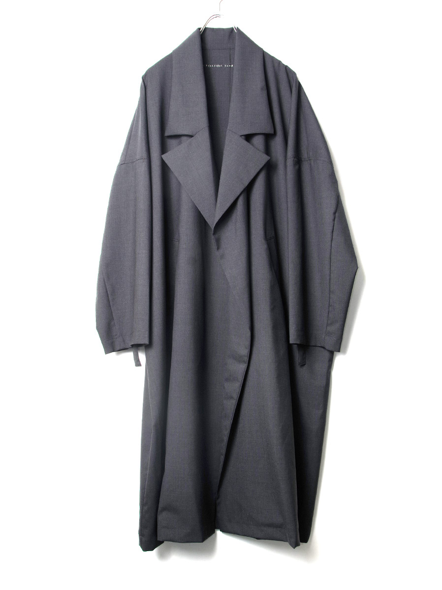 【2020SS】 my beautiful landlet (マイビューティフルランドレット)  "worsted wool wide long coat" ＜ロングコート＞ - GRAY