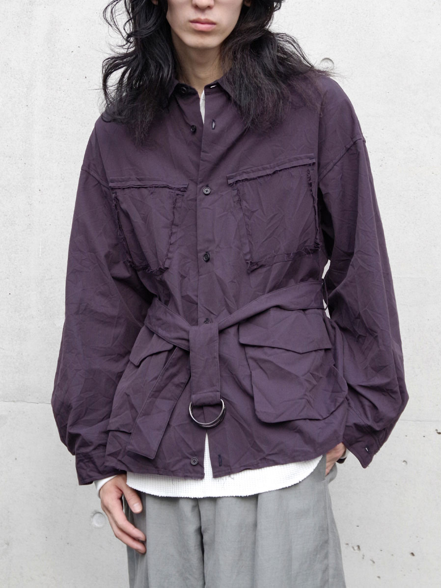 THE JEAN PIERRE "Crush Safari Shirt" - BURGUNDY
