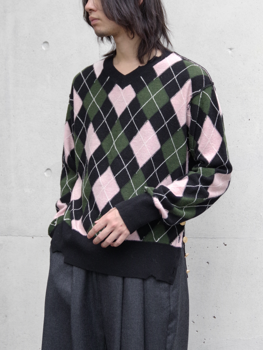 MASU "DIAMOND SCRAPED SWEATER" - PEACH
