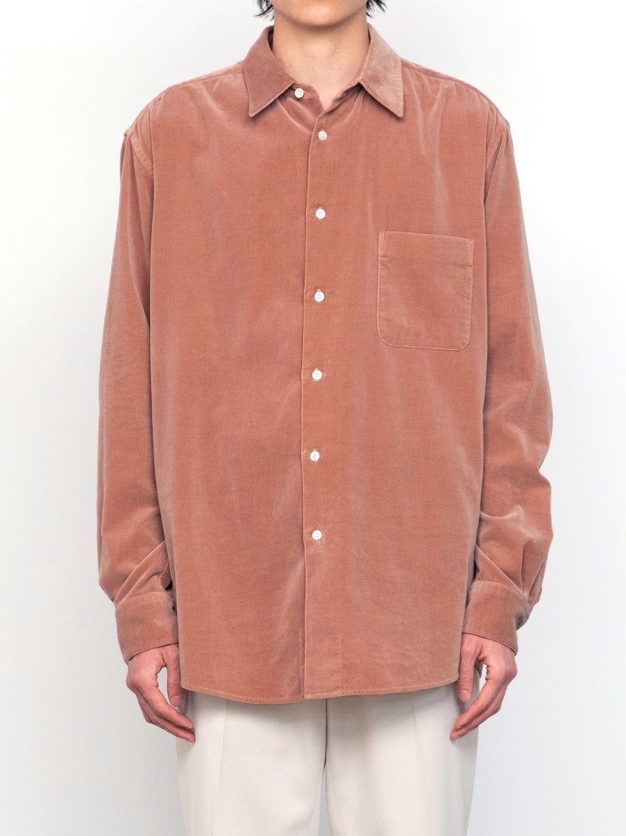 soe "OVERDYED VELVET SHIRTS" - PINK BEIGE