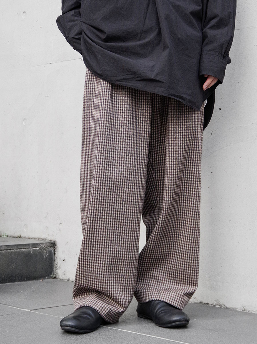 soe "Darts Wide Trousers" BEIGE/BLACK