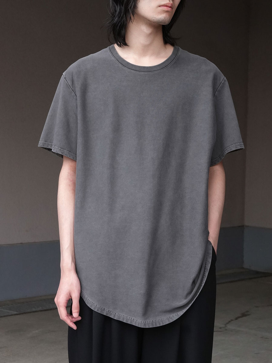 soe "Over Dye Round Hem Tall Tee" - FADED BLACK