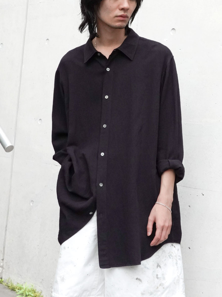 soe "Rayon Paper Shirts" - BLACK NAVY
