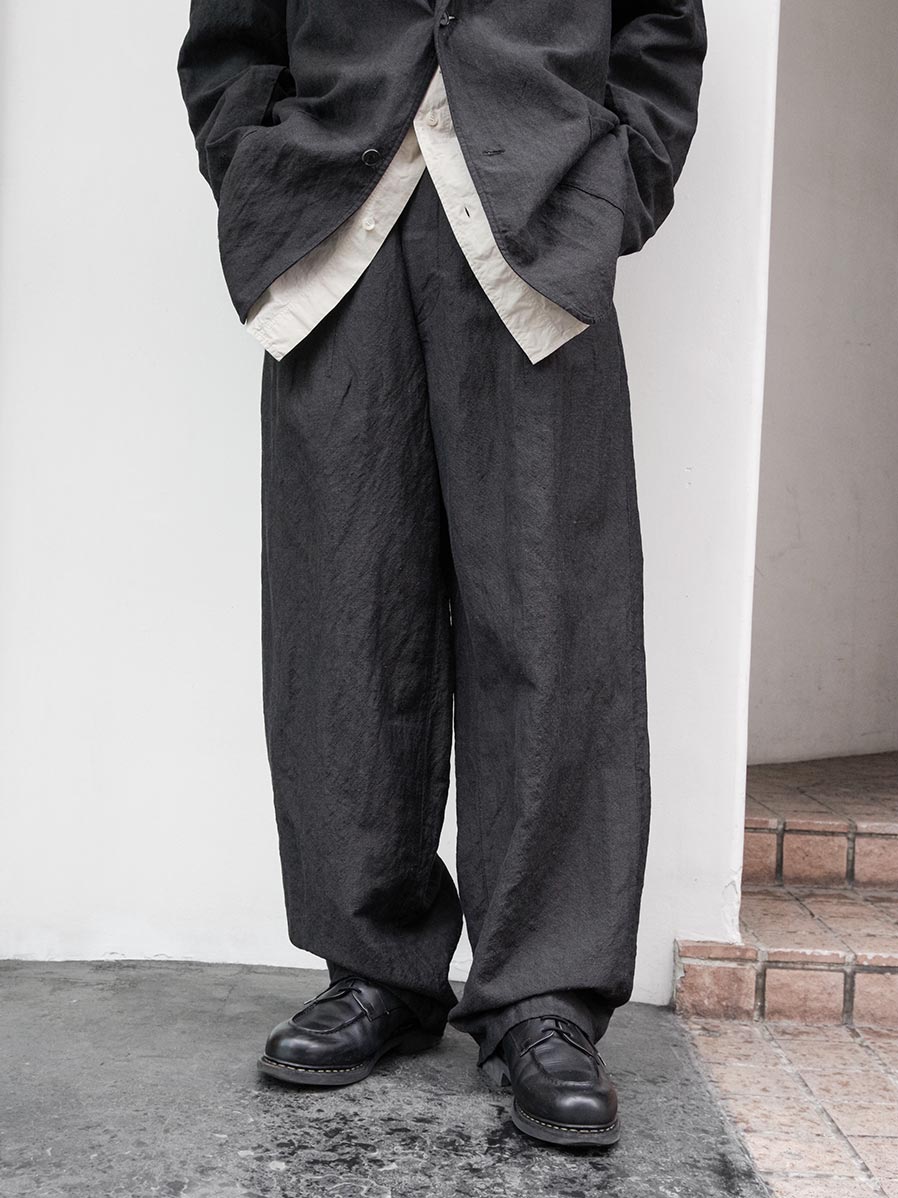 soe "Darts Easy Trousers" - GRAY （WOOL/LINEN）