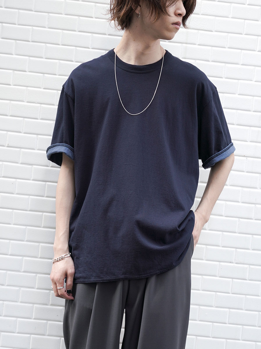 URU "REVERSIBLE SHORT SLEEVE TEE" - NAVY×BLUE