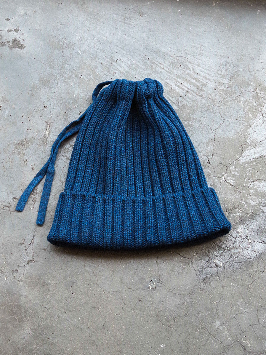 VOAAOV "SUPER FINE MERINO WOOL KNIT CAP" - BLUE