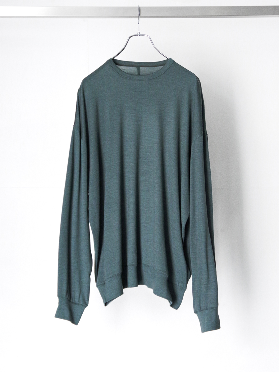VOAAOV "RELUX WOOL Oversize L/S T-Shirt" - OLIVE