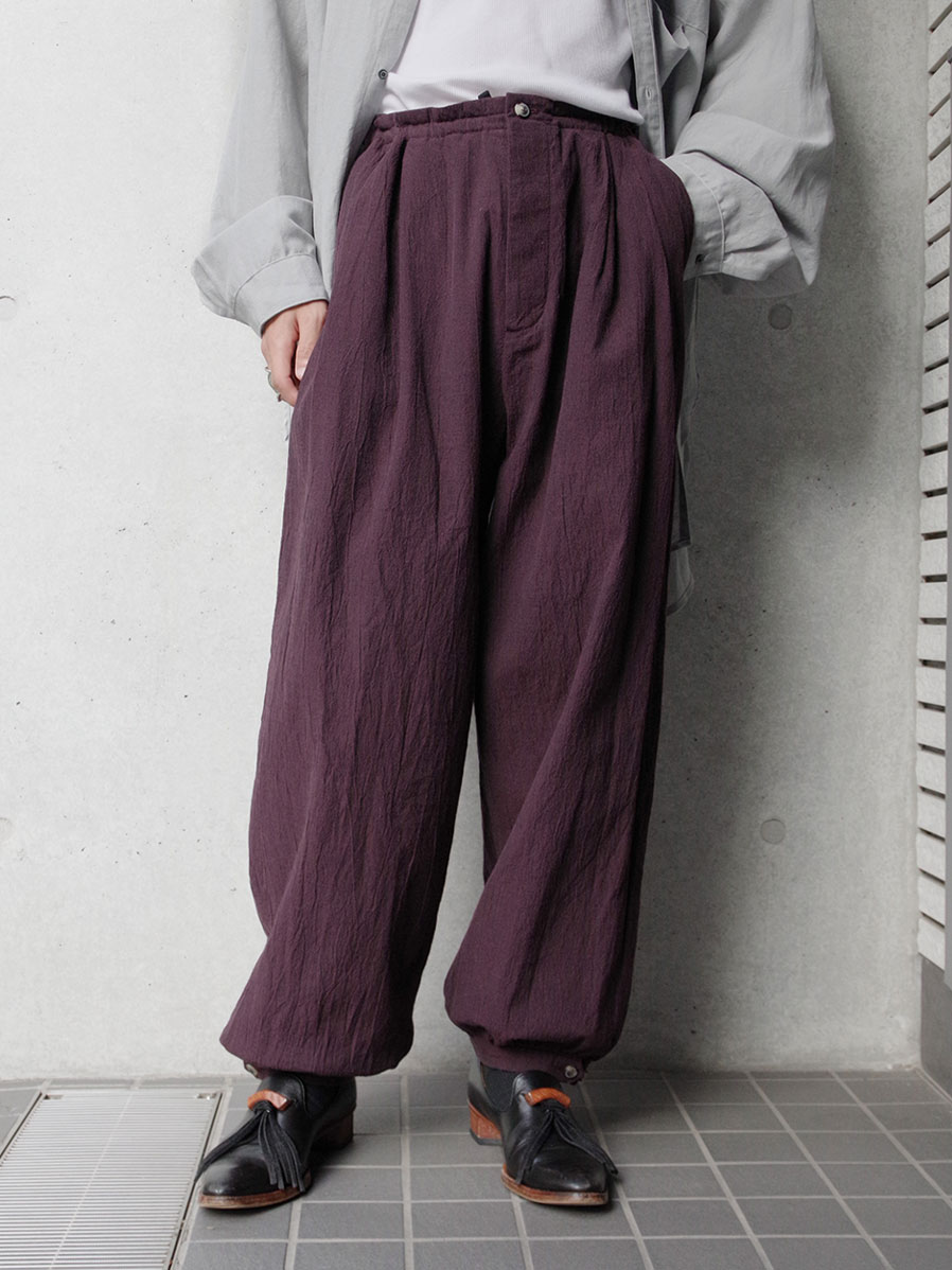 YOKO SAKAMOTO "WEAVERS KUNG FU TROUSERS" - BORDEAUX