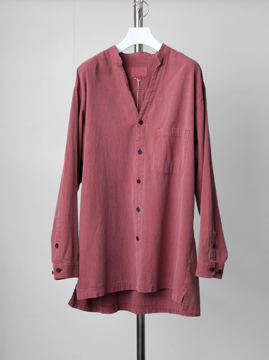 YOKO SAKAMOTO "WEAVERS V NECK SHIRT" - RED
