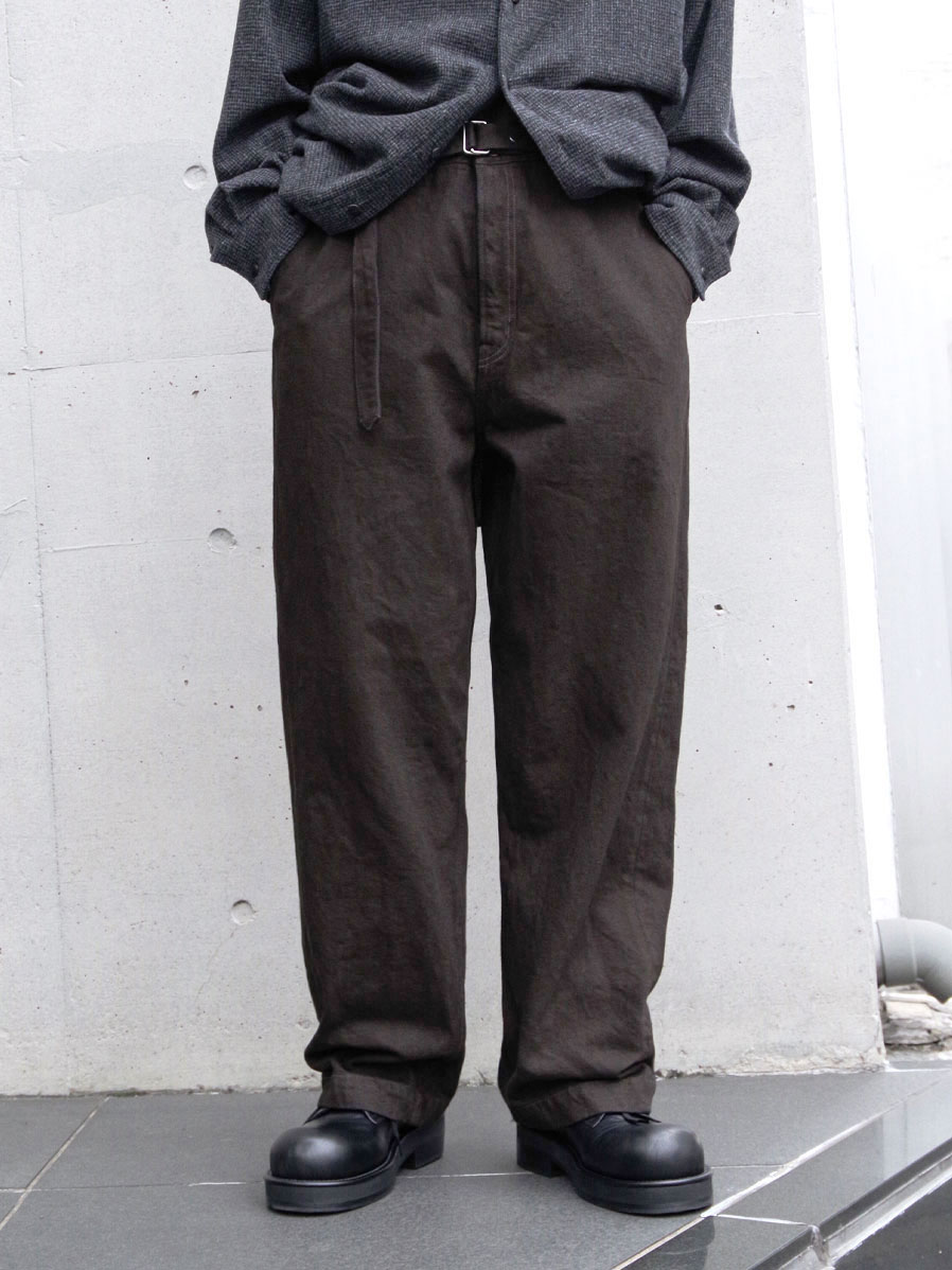 YOKO SAKAMOTO "BELTED TROUSERS" - KAKISHIBU 柿渋染め**