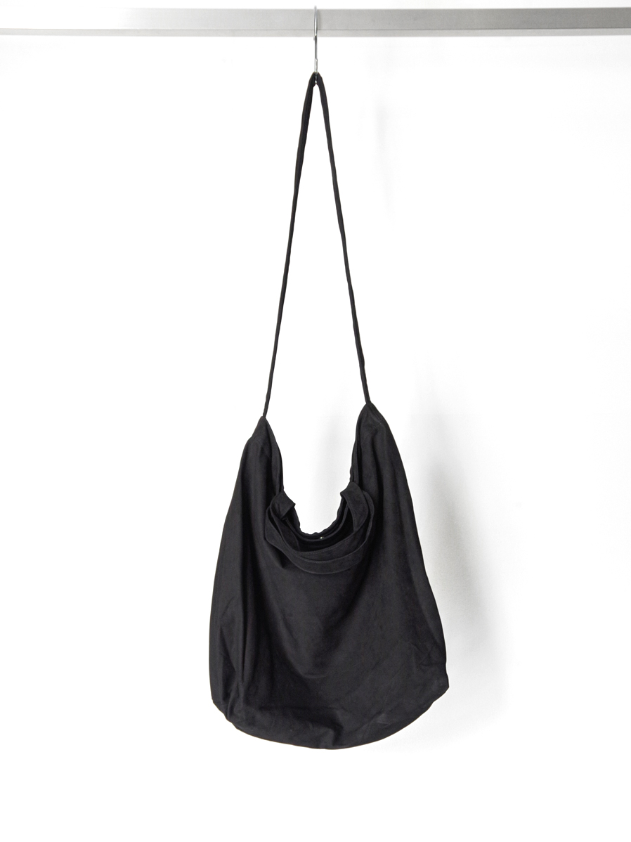 YOKO SAKAMOTO "LEATHER RESEARCHER BAG - LARGE" BLACK - ヌバック