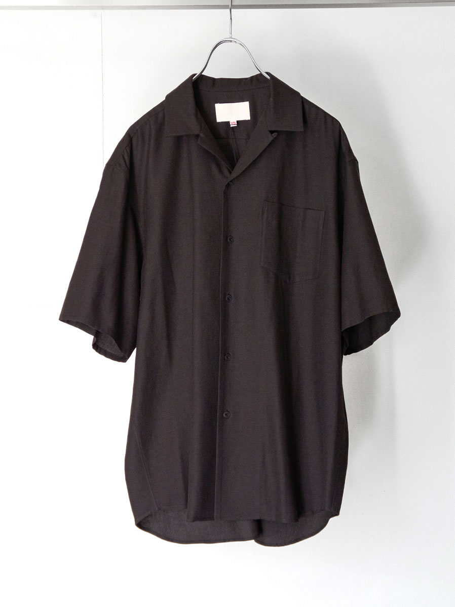 YOKO SAKAMOTO "OPEN COLLAR S/S SHIRT" - BROWN