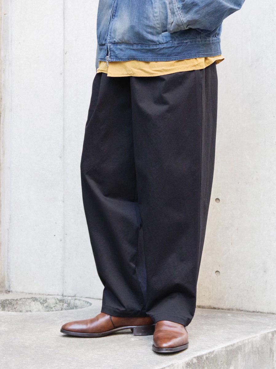 YOKO SAKAMOTO "DOUBLE PLEATED WIDE EASY PANTS" - BLACK