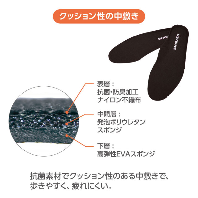 AO012　安全耐油長（黒） 抗菌素材でクッション性のある中敷きで、歩きやすく、疲れにくい
