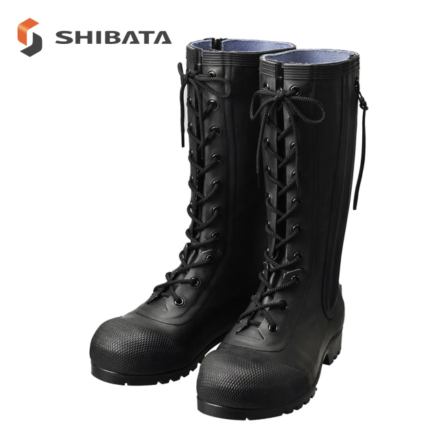 AB090(Black) Rubber Safety Lace-up Boots HSS-001 / AB090(ブラック