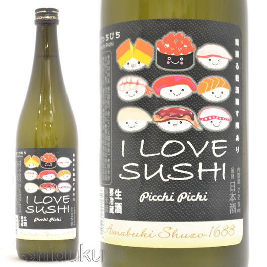 日本酒【天吹大漁】あいらぶすし,辛口純米,新酒生酒720mlの通販：酒の