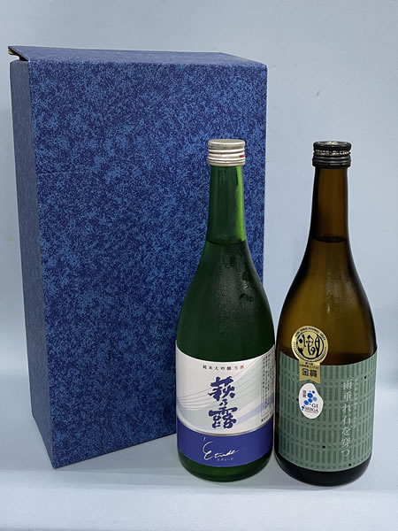 萩乃露　雨垂れ石を穿つ 特別純米　十水仕込み と　純米大吟醸エチュード 無ろ過生原酒　出品純米大吟醸酒の習作（化粧箱入り）