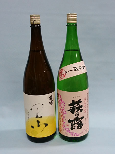 萩乃露 純米吟醸 里山と特別純米 あらばしり の1800ｍｌセット