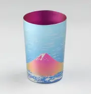 二重チタンタンブラー 赤富士 ホリエ 日本製 桐箱 入り