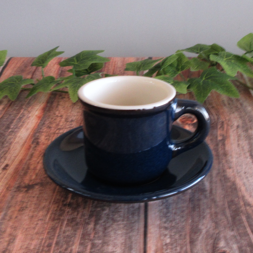 光洋陶器 カントリーサイド コーヒーカップソーサー おしゃれ カップアンドソーサー 陶器 180ml カフェ風 四季彩陶器 洋食器 業務用食器 ネイビー 11188052 11188056