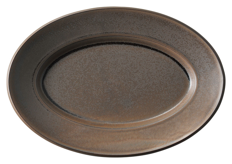 楕円皿 おしゃれ 大皿 27cm ワンプレート皿 メイン料理 洋食器 四季彩陶器 美濃焼 業務用 スパダ ラバブラウン 27.5cmプラター 11662047