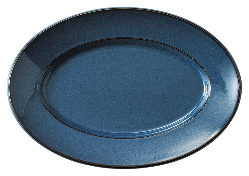 楕円皿 おしゃれ 大皿 30cm以上 ワンプレート皿 メイン料理 洋食器 四季彩陶器 美濃焼 業務用 スパダ スカンジナビアンブルー 31.5cmプラター 11686046