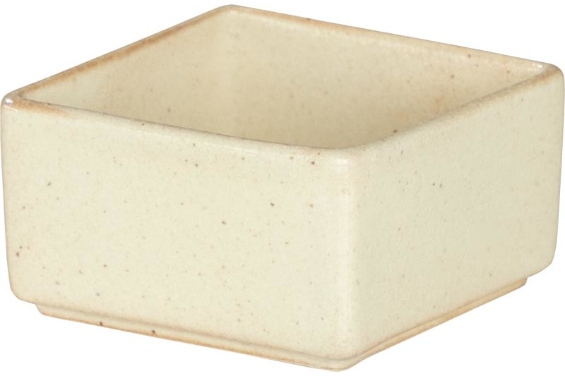 和食器 珍味 蓋付 7cm 角小鉢 陶器  四季彩陶器 美濃焼 業務用 フェーブル サンドアイボリー 11721277