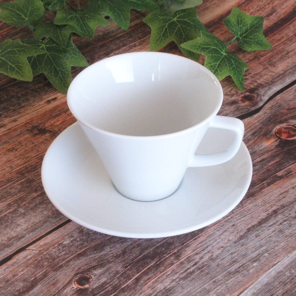 カプチーノカップソーサー アメリカン カップアンドソーサー 洋食器 白い食器 四季彩陶器 業務用 スプラウト 12300051-17000055