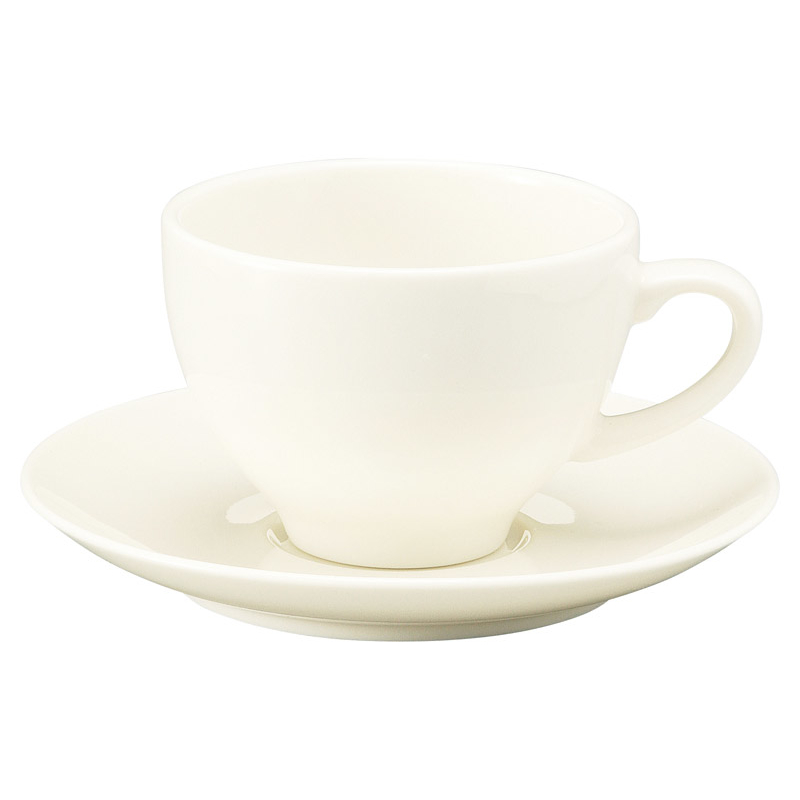 カプチーノカップソーサー おしゃれ カップアンドソーサー 白い食器 洋食器 四季彩陶器 美濃焼 業務用 ボンボヤージ 12420051-13120055