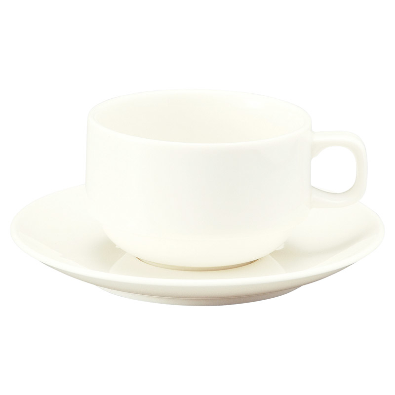 カプチーノカップソーサー スタック ラテカップ おしゃれ カップアンドソーサー 白い食器 洋食器 四季彩陶器 美濃焼 業務用 食洗器対応 ボンボヤージ 12420351-13120055