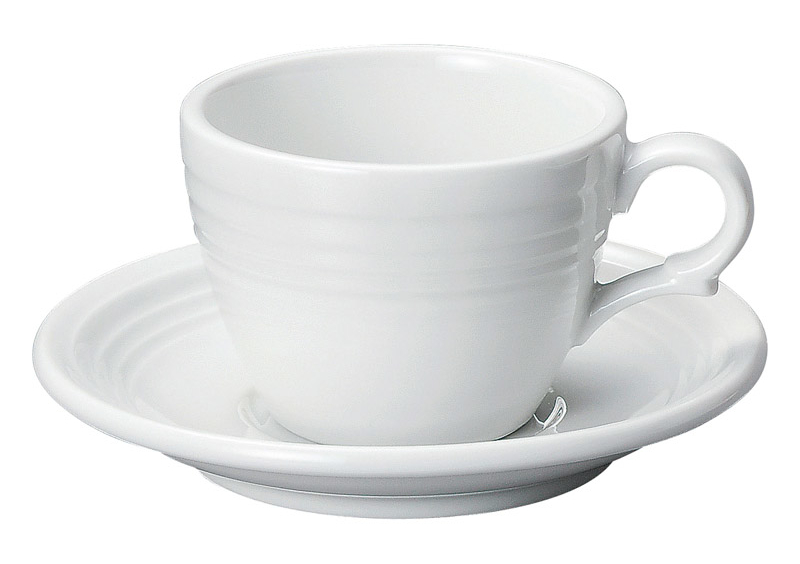 コーヒーカップソーサー 白 おしゃれ カップアンドソーサー 180ml 陶器 四季彩陶器 美濃焼 業務用 食洗器対応 来客用 オービット フロスティーホワイト 12600052-12600055